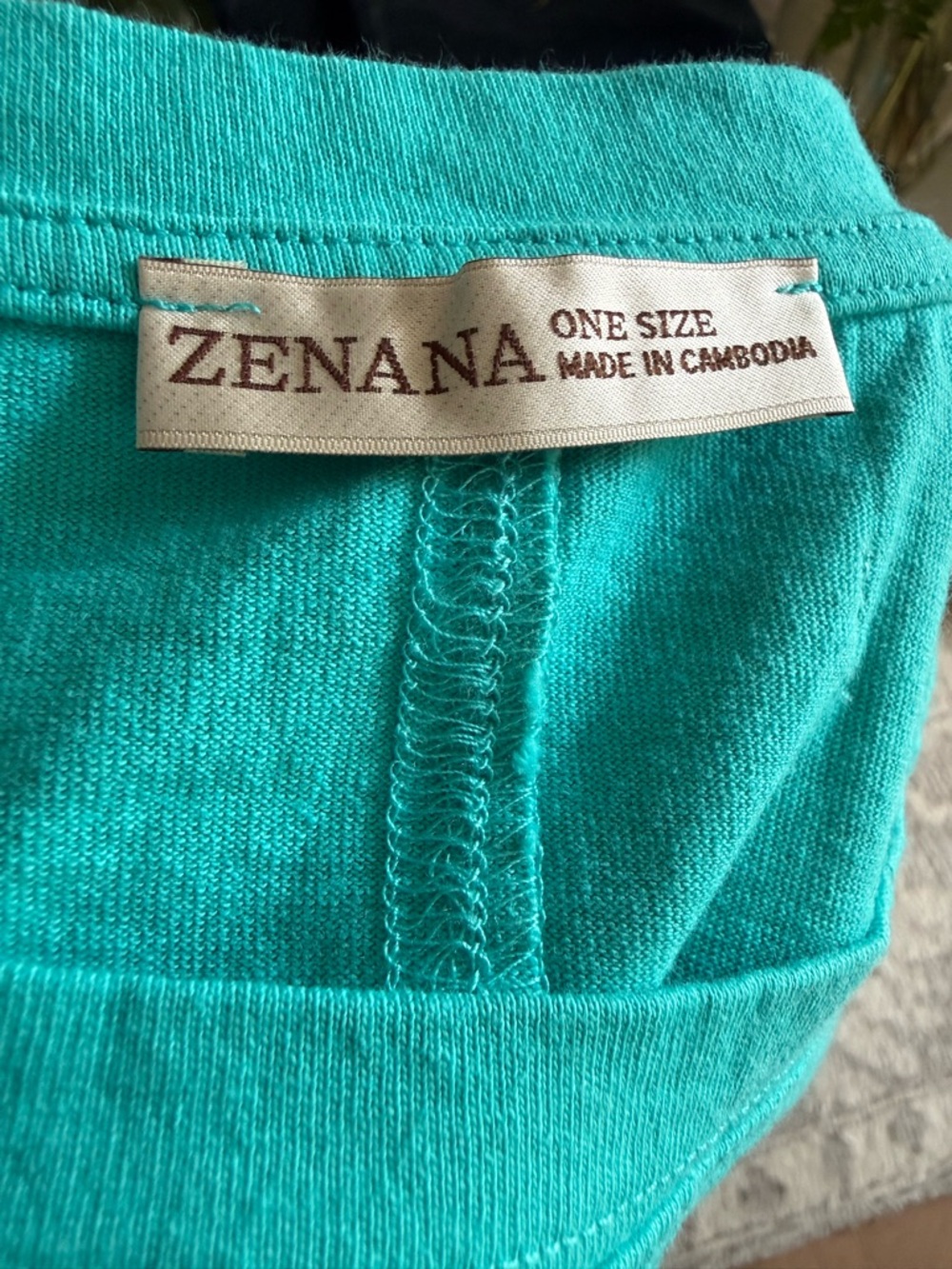 Zenana Outfitters Teal Cropped Boxy Top - Picture 3 of 3